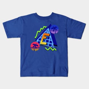 Initial Letter E - 80s Synth Kids T-Shirt